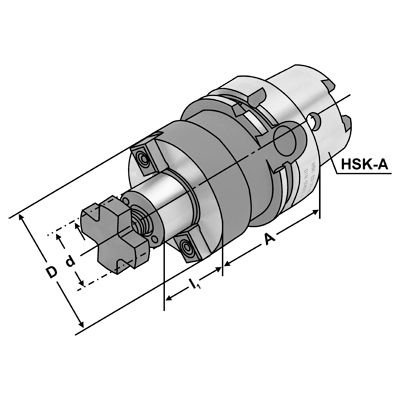 Držák čelní frézy HSK-A 63, Ø 22 x 100