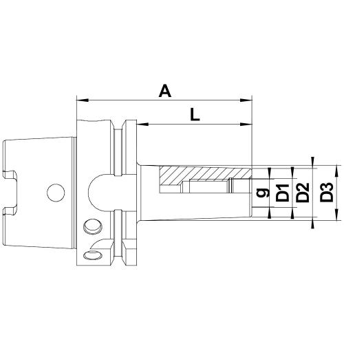 Frézovací trny, šroubovací, HSK-A 63, M 10 x 50