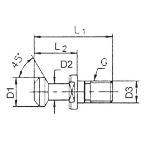 Upínací čep BT 40, 45° bez otvoru
