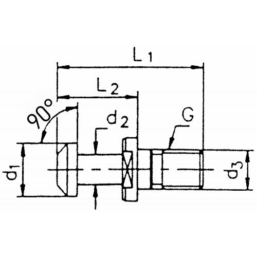 Upínací čep BT 40, 90° bez otvoru