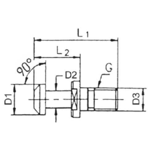 Upínací čep BT 50, 90° bez otvoru