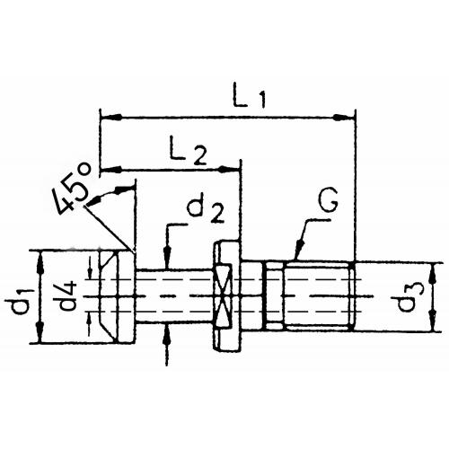 Upínací čep BT 40, 45° s otvorem
