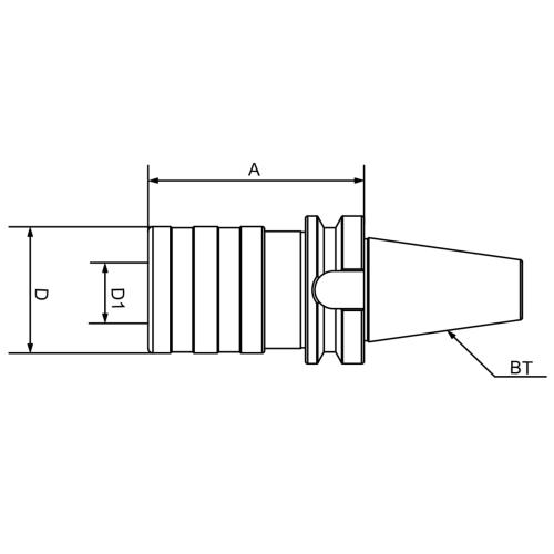 Rychlovýměnné závitovací sklíčidlo MAS-BT 50, velikost 1