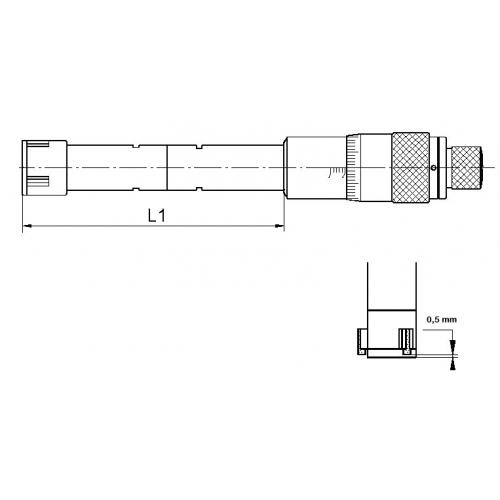 Vnitřní mikrometr 20–50 mm, 4 ks