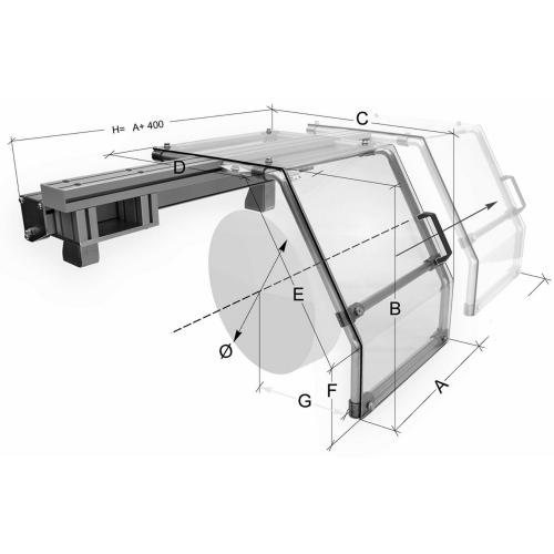 Ochranné kryty pro soustruhy FS 20 Ø 500–710 mm