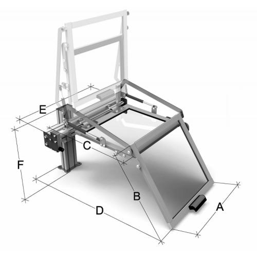 Sklápěcí ochranný kryt koníku soustruhu, šířka 1050 mm