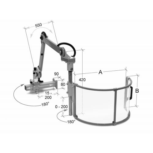 Nastavitelný ochranný kryt pro univerzální frézy 600 mm