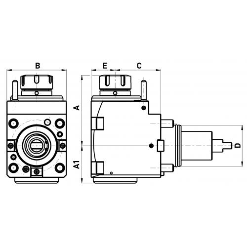 Poháněný nástroj Ø 65 mm, pro Doosan, ER 32, radiální, EK