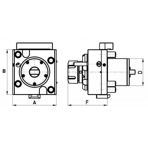 Poháněný nástroj vel. 60 mm , pro Okuma, ER 32, axiální, EK