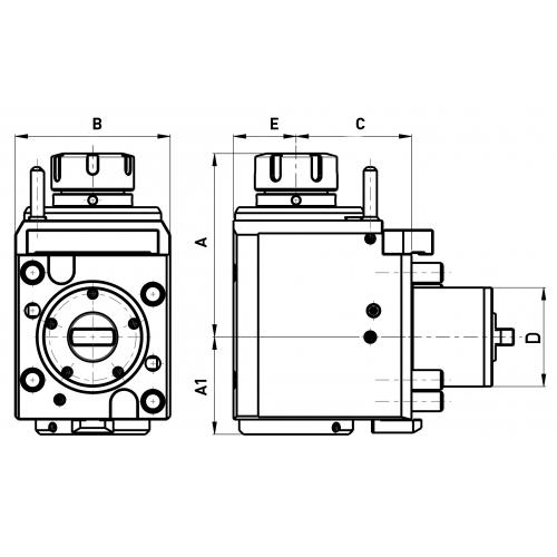 Poháněný nástroj vel. 60 mm , pro Okuma, ER 32, radiální, EK
