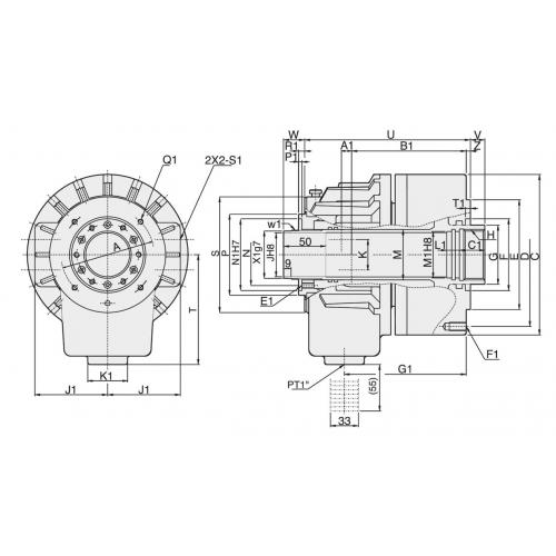 Hydraulický válec s otvorem typ M0928