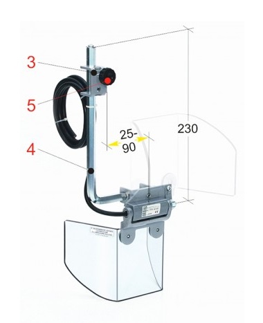 Ochranný kryt vrtaček 140 mm, upnutí z čelní strany