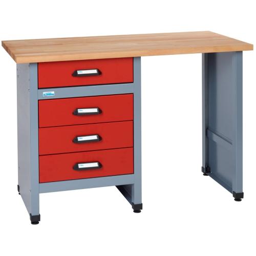 Pracovní stůl, šířka 120 cm, 4 zásuvky, prostor k sezení