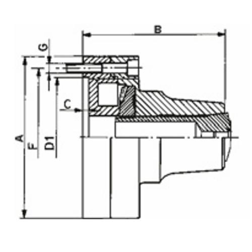 Kleštinové sklíčidlo 5C, Ø 125, příruba podle DIN 55027-4"