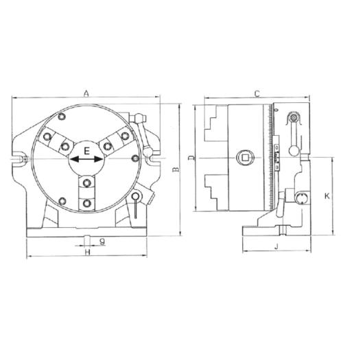 Dělicí hlava vodorovná/svislá se soustružnickým sklíčidlem Ø 165